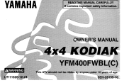 1999 Yamaha Motorsports Kodiak 4x4 Owners Manual