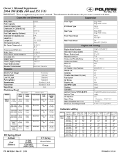 2004 Polaris 700 RMK 144 F/O Owners Manual