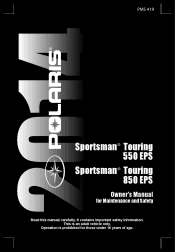 2014 Polaris Sportsman Touring 850 EPS Owners Manual