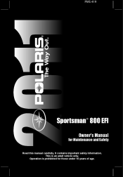 2011 Polaris Sportsman 800 EFI Owners Manual