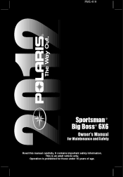 2012 Polaris Sportsman Big Boss 6x6 Owners Manual