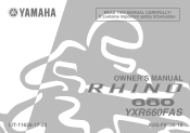 2004 Yamaha Motorsports Rhino 660 Auto. 4x4 Owners Manual