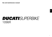 2008 Ducati Superbike 1098 R Owners Manual