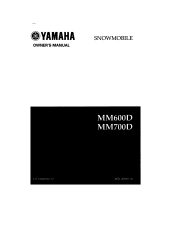 2000 Yamaha Motorsports Mountain Max 600 Owners Manual