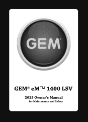 2015 Polaris GEM eM1400 LSV Owners Manual