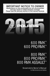 2015 Polaris 600 Pro RMK Owners Manual