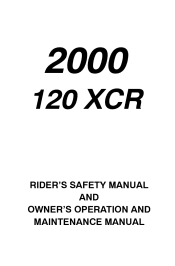 2000 Polaris 120 XCR Owners Manual