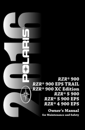 2016 Polaris RZR S 900 EPS Owners Manual