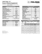 2010 Polaris Turbo LX Owners Manual