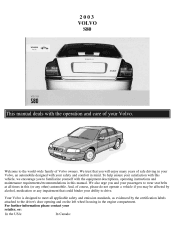 2003 Volvo S80 Owner's Manual