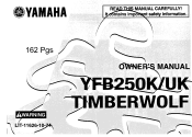 1998 Yamaha Motorsports Timberwolf Owners Manual