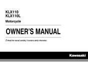 2015 Kawasaki KLX110 Owners Manual