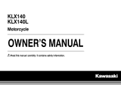 2015 Kawasaki KLX140 Owners Manual