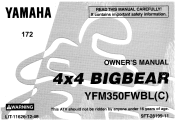 1999 Yamaha Motorsports Big Bear 4x4 Owners Manual