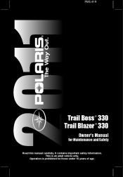 2011 Polaris Trail Boss 330 Owners Manual