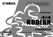 2002 Yamaha Motorsports Kodiak 400 Auto. 4x4 Owners Manual