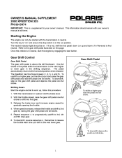 2000 Polaris Xpedition 325 Owners Manual