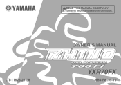 2008 Yamaha Motorsports Rhino 700 FI Auto. 4x4 Ducks Unlimited Edition Owners Manual