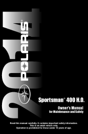 2014 Polaris Sportsman 400 HO Owners Manual