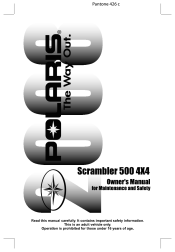 2008 Polaris Scrambler 500 4x4 Owners Manual
