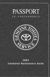 2003 Toyota Avalon Warranty, Maitenance, Services Guide