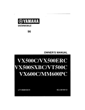 1999 Yamaha Motorsports Vmax 500 SX Owners Manual