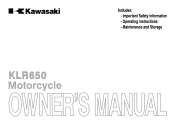 2014 Kawasaki KLR650 New Edition Owners Manual