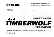 2000 Yamaha Motorsports Timberwolf 4x4 Owners Manual