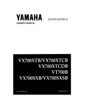 1998 Yamaha Motorsports Vmax 700 XTC Owners Manual