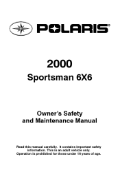 2000 Polaris Sportsman 6x6 Owners Manual