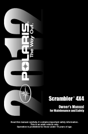 2012 Polaris Scrambler 4x4 Owners Manual