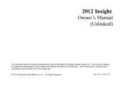 2012 Honda Insight Owner's Manual