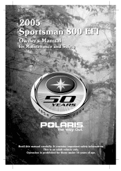 2005 Polaris Sportsman 800 EFI Owners Manual