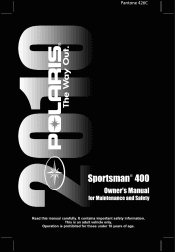 2010 Polaris Sportsman 400 HO Owners Manual