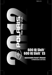 2012 Polaris 600 IQ Shift ES Owners Manual
