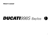 2002 Ducati Superbike 998 S Bayliss Owners Manual