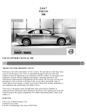 2007 Volvo S80 Owner's Manual