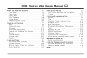 2005 Pontiac Vibe Owner's Manual