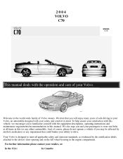 2004 Volvo C70 Owner's Manual