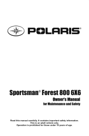 2013 Polaris Sportsman Forest 800 6x6 Owners Manual