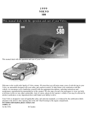 1999 Volvo S80 Owner's Manual