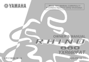 2005 Yamaha Motorsports Rhino 660 Auto. 4x4 Owners Manual