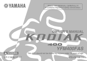 2004 Yamaha Motorsports Kodiak 400 Auto. 4x4 Owners Manual