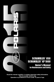 2015 Polaris Scrambler XP 1000 Owners Manual