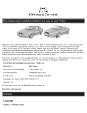 2002 Volvo C70 Owner's Manual