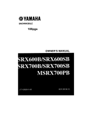 1998 Yamaha Motorsports SRX600 Owners Manual
