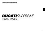 2007 Ducati Superbike 1098 Owners Manual