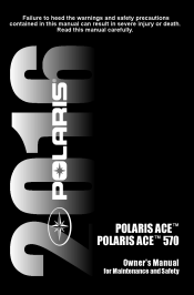 2016 Polaris POLARIS ACE Owners Manual