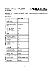 1999 Polaris WideTrak Owners Manual