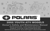 2002 Polaris Universal Youth ATV Owners Manual